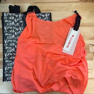 SheFit Bright Coral Orange Clip Tank NWT